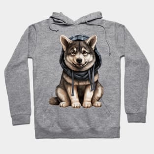 Winter Norwegian Elkhound Dog Hoodie